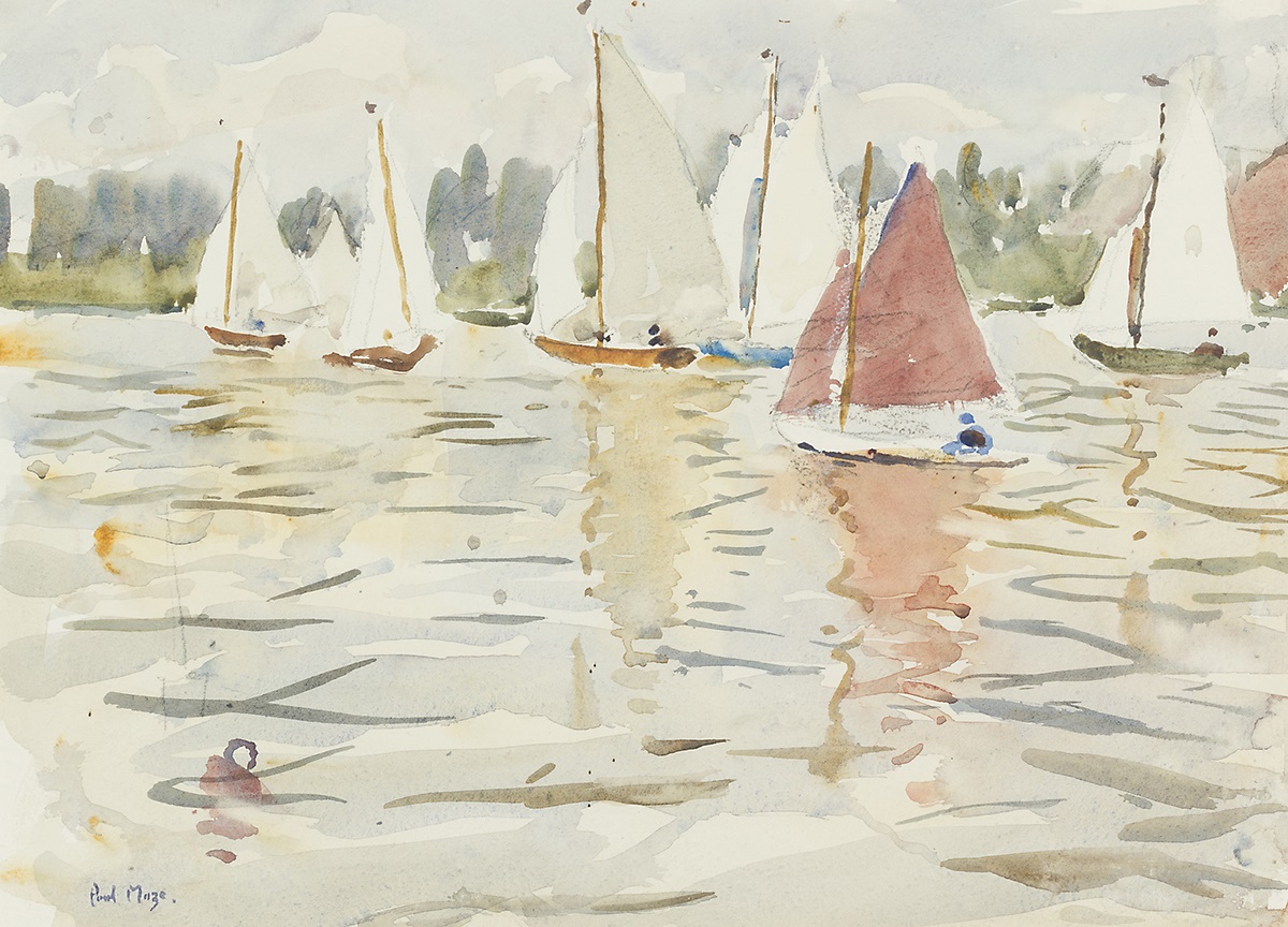 PAUL LUCIEN MAZE (FRENCH 1887-1979) YACHTS IN SUMMER